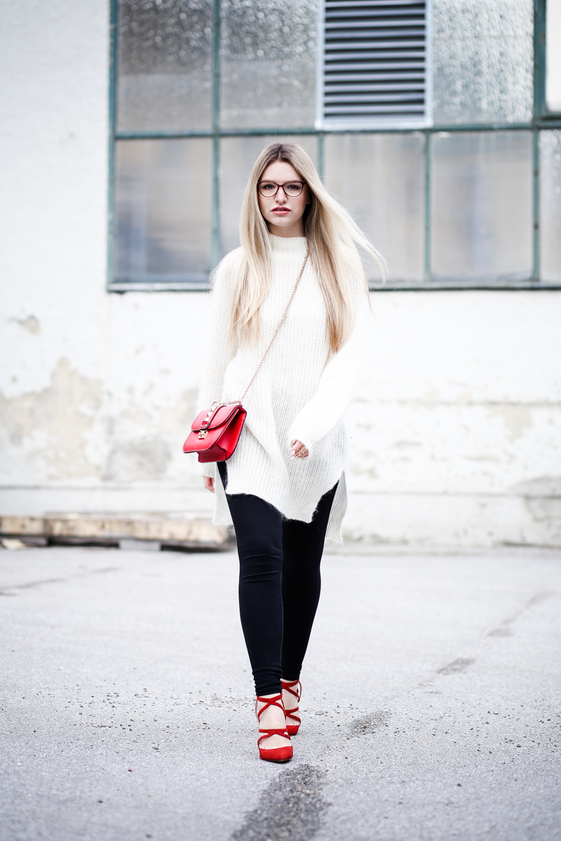 Franziska Elea Mode Blog München ootd Outfit Look Style Fashionblogger Modeblogger Berlin Edited Zara High Heels Valentino Rockstud Oversize Strickpulli Blogger